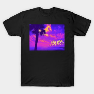 Retro City Pop Vaporwave Japanese Beach T-Shirt